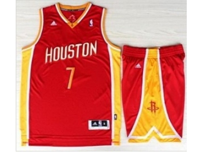 nba houston rockets #7 jeremy lin red yellow[revolution 30 swingman Suits]